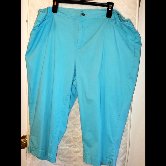 CJ Banks Pants - CJ Banks 22 aqua blue capris crop pants